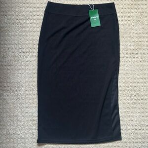 Halara Ribbed High Waisted Split Bodycon Midi Casual Skirt